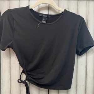 Black Crop Top With Cut Out